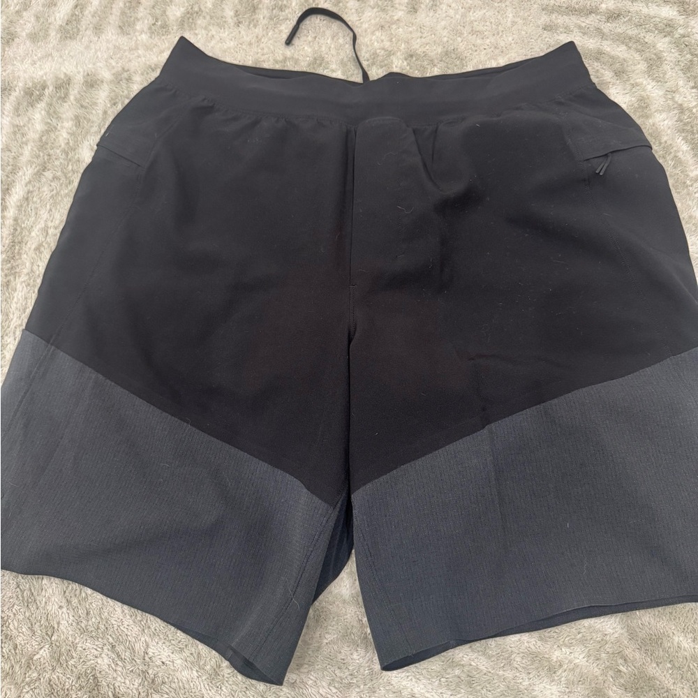 Men's Black and Gray Shorts